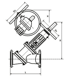 手動(dòng)Y型料漿閥結(jié)構(gòu)圖